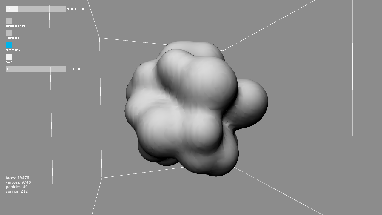 An organic 3D mesh generated in the Algorithmic Techtonics interface.